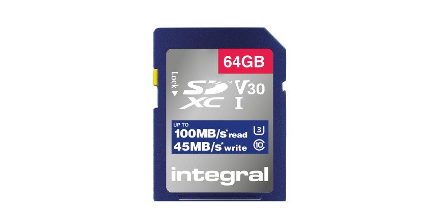 Carte SDHC 4K Intégral INSDX64G-100V30 64 Go - classe 10