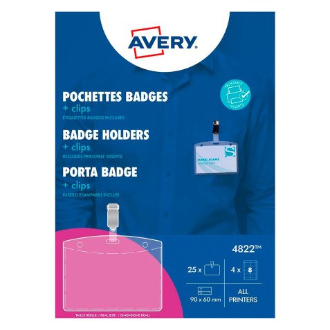 Avery Porta Badge Combi con Clip - Conf 25