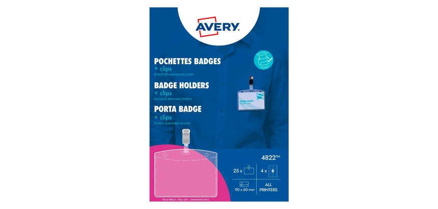 Avery Porta Badge Combi con Clip - Conf 25