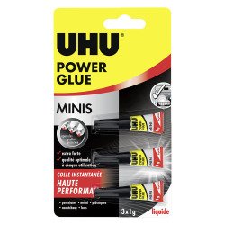 Colle liquide Power glue Uhu - Lot de 3 tubes de 1 g