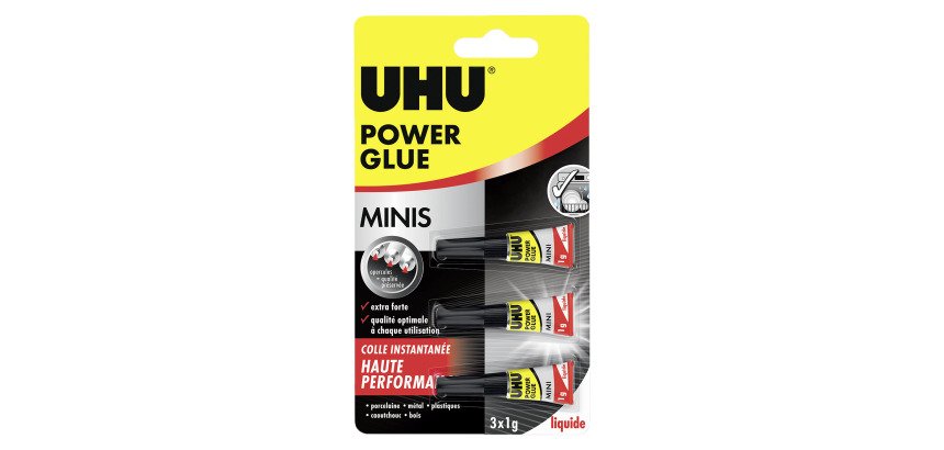 Colle liquide Power glue Uhu - Lot de 3 tubes de 1 g