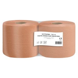 Bobine d'essuyage industrielle chamois - 800 formats - Lot de 2