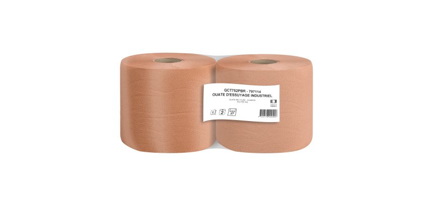 Bobine d'essuyage industrielle chamois - 800 formats - Lot de 2