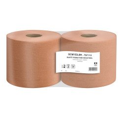 Rol industrieel schoonmaakpapier gelig - 1000 vellen - Set van 2