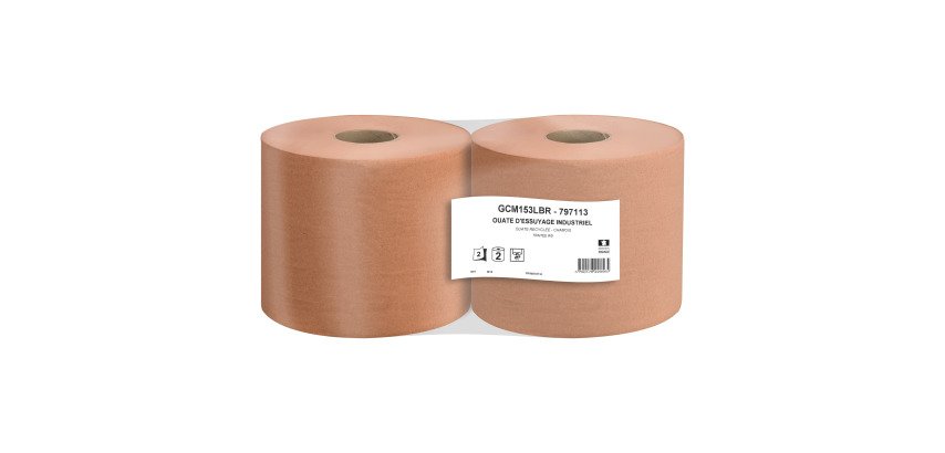 Bobine d'essuyage industriel chamois - 1000 formats - Lot de 2