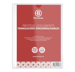 Translucent and personalizable document holders Bruneau polypropylene A4 100 sleeves - 200 sights