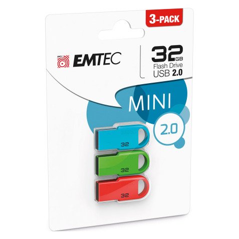 Pack van 3 Emtec D250 Mini 32 GB USB-sticks