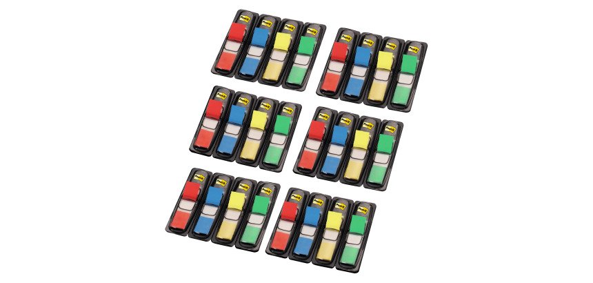 Pack marque-pages 16 distributeurs étroits Post-it + 8 offerts