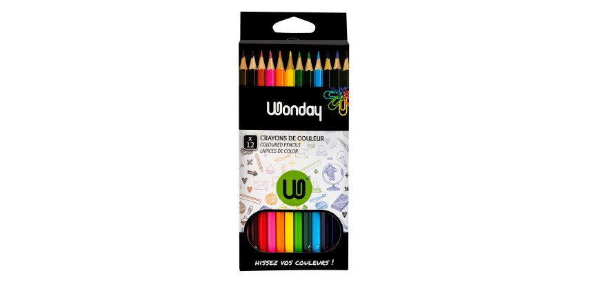 Crayon de couleur Wonday - Pochette de 12
