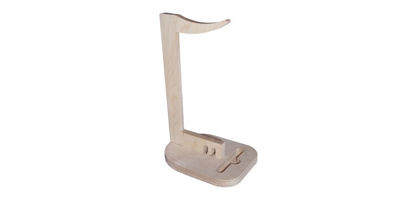 Support de casque en bois