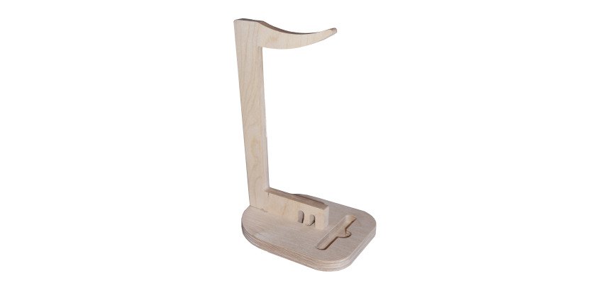 Support de casque en bois