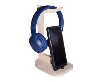 Soporte para auriculares y smartphone de madera