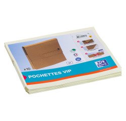 Chemise pochette à soufflet Nature Line Oxford 24 x 32 cm - Kraft brun Paquet de 10