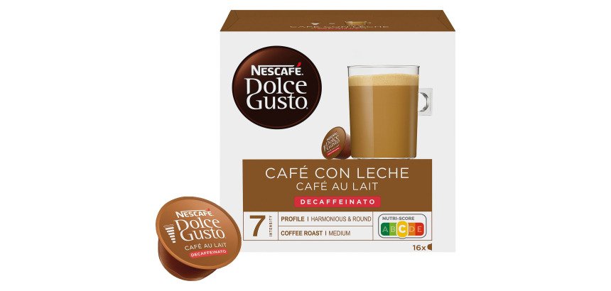 Café con leche Nescafé descafeinado Dolce Gusto - Caja de 16 dosis