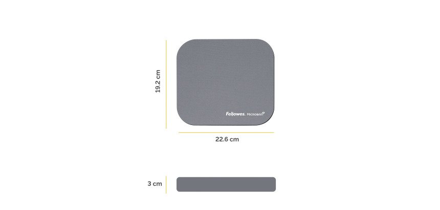 Tapis souris antibactérien Fellowes Microban argent