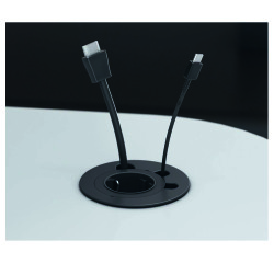 Prise electrique encastrable Versadot Cable diamètre 80 mm + 3 trous passe-câbles