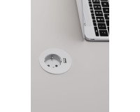 Toma eléctrica encastrable adaptable - diámetro 60/80 mm + puerto USB