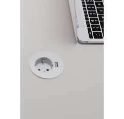 Toma eléctrica encastrable adaptable - diámetro 60/80 mm + puerto USB