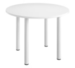 Table ronde 100 cm plateau blanc piètement métal Essens