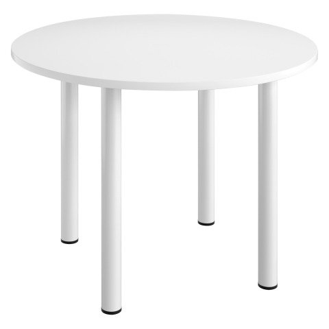 Mesa redonda Excellens Ø 100 cm blanca 4 patas metal blancas