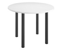 Mesa redonda Excellens Ø 100 cm blanca 4 patas metal