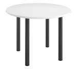 Mesa redonda Excellens Ø 100 cm blanca 4 patas metal