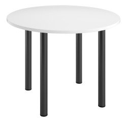 Mesa redonda Excellens Ø 100 cm blanca 4 patas metal