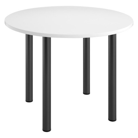 Mesa redonda Excellens Ø 100 cm blanca 4 patas metal antracitas
