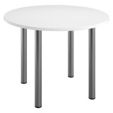 Mesa redonda Excellens Ø 100 cm blanca 4 patas metal