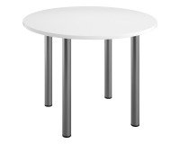 Mesa redonda Excellens Ø 100 cm blanca 4 patas metal aluminio