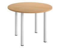 Mesa redonda Excellens Ø 100 cm haya 4 patas metal blanco