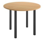 Table ronde 100 cm plateau hêtre piètement métal Essens