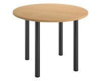 Table ronde 100 cm plateau hêtre piètement métal Essens