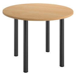 Table ronde 100 cm plateau hêtre piètement métal Essens