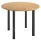 Table ronde 100 cm plateau hêtre piètement métal Essens