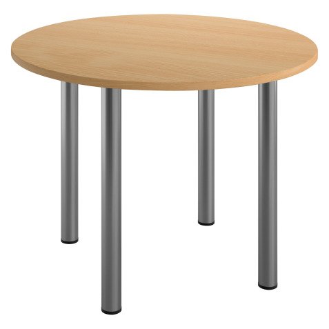 Table ronde 100 cm plateau hêtre piètement métal Essens