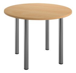 Table ronde 100 cm plateau hêtre piètement métal Essens