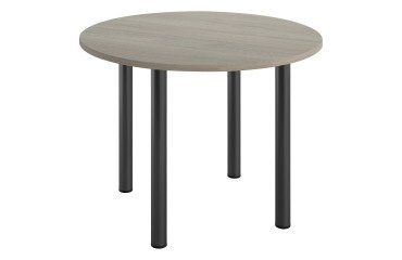 Mesa redonda Excellens Ø 100 cm roble gris 4 patas metal