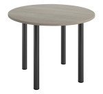 Mesa redonda Excellens Ø 100 cm roble gris 4 patas metal