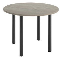 Mesa redonda Excellens Ø 100 cm roble gris 4 patas metal