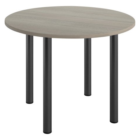 Mesa redonda Excellens Ø 100 cm roble gris 4 patas metal antracitas