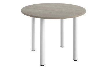 Mesa redonda Excellens Ø 100 cm roble gris 4 patas metal