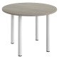Table ronde 100 cm plateau chêne gris piètement métal Essens
