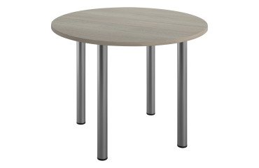Mesa redonda Excellens Ø 100 cm roble gris 4 patas metal