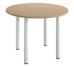 Mesa redonda Excellens Ø 100 cm roble claro 4 patas metal