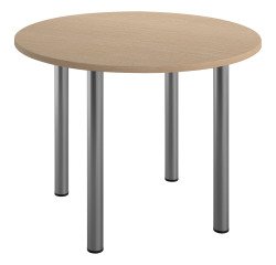 Mesa redonda Excellens Ø 100 cm roble claro 4 patas metal
