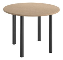 Mesa redonda Excellens Ø 100 cm roble claro 4 patas metal