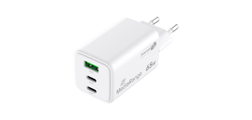Adaptateur de charge rapide GaN MediaRange 65 W