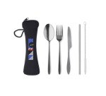 Set de 5 couverts en inox – pochette publicitaire – marquage multicolore