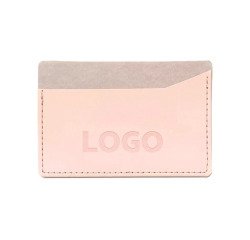 Advertising cardholder in recycled leather - marking by embossing